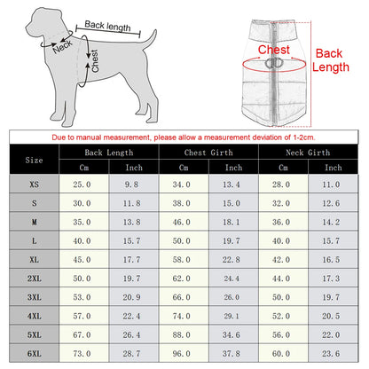 Pet Dog Jacket Warm Winter Clothes For Small Large Dogs Labrador Coat Windproof Waterproof Puppy Costume Vest With D-ring Pug Beauty World Shop