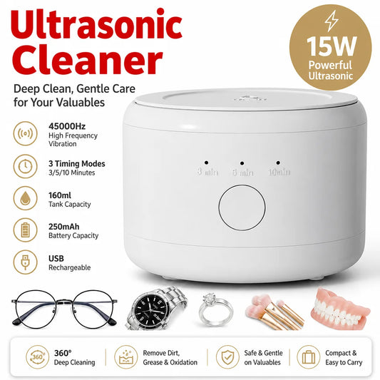 50KHZ Ultrasonic Cleaning Machine Eyeglass Washing Machine Household Braces Watches Jewelry Brush Timing Cleaning Machine New Beauty World Shop
