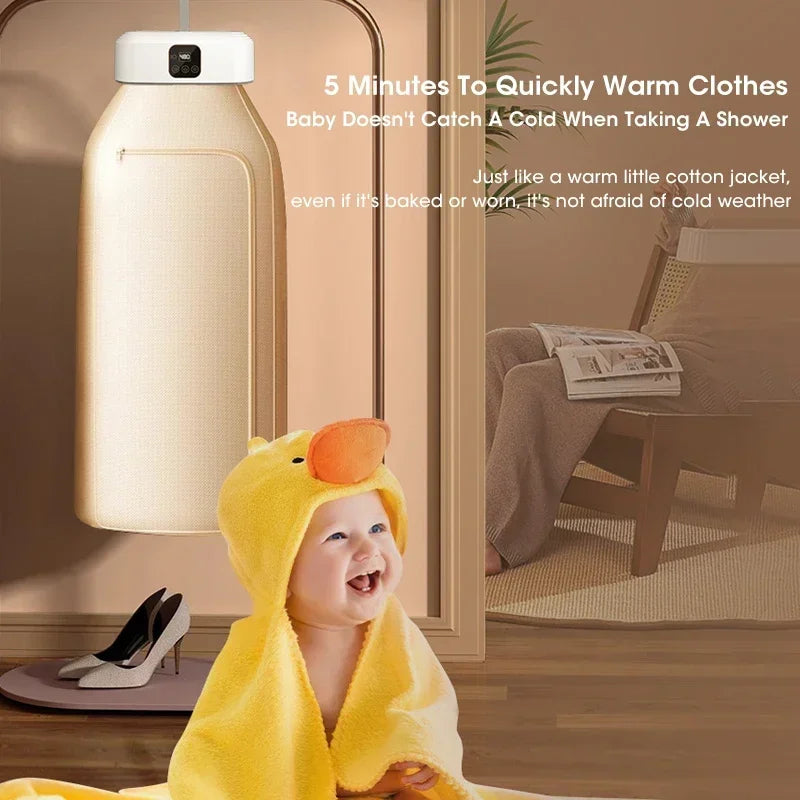 Portable Clothes Dryer Folded Electric Clothing Dryer Multifunctional Intelligent Timed Warm Laundry Dryer with Remote Control