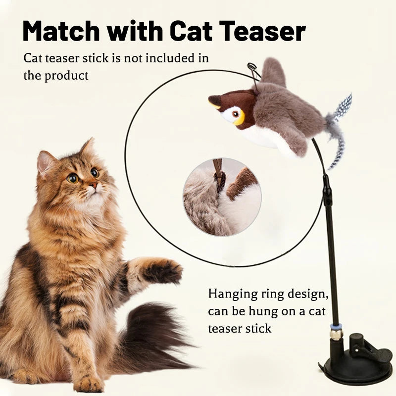 1PC Interactive Cat Toys Rechargeable Chirping Flapping Bird(no Flying) with Catnip for Indoor Cats Touch Activated Plush Toys Beauty World Shop