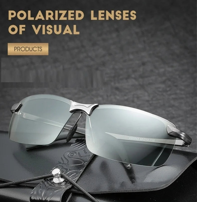 Men Photochromic Polarized Sunglasses Driving Fishing Chameleon Glasses Change Color Sun Glasses Day Night Vision UV400 Eyewear Beauty World Shop