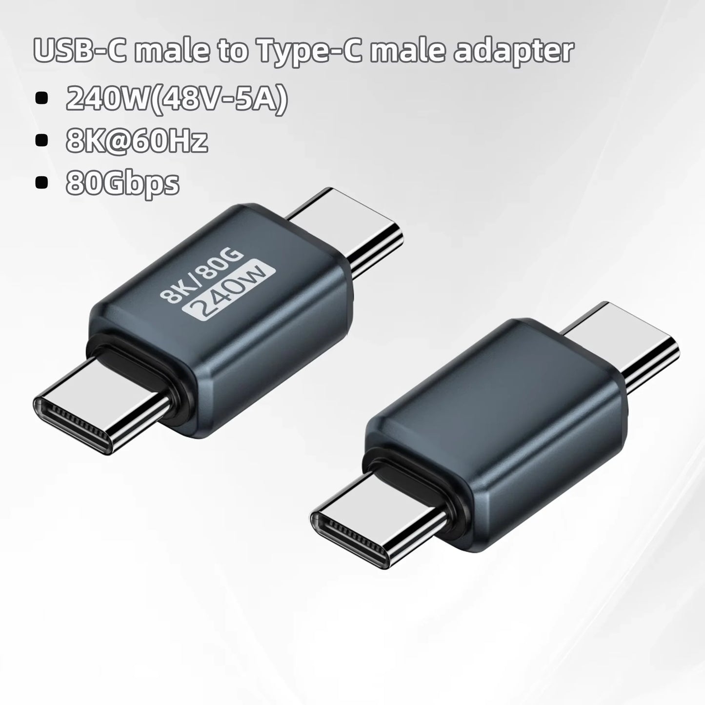 USB4.0 PD240W 8K60Hz Charger Connector for  80Gbps High Speed USB C OTG U-Shape Straight Angle dapter For Macbook iphnoe15/16