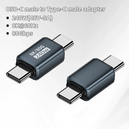 USB4.0 PD240W 8K60Hz Charger Connector for  80Gbps High Speed USB C OTG U-Shape Straight Angle dapter For Macbook iphnoe15/16
