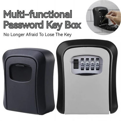 Wall Mount Key Lock Box 4 Digit Password Code Security Lock No Key for Home Office Key Safe Secret Storage Box Organizer Beauty Trend Shop
