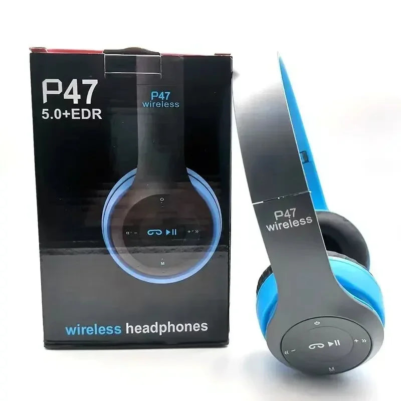 Bluetooth 50 Wireless Headphones Foldable HIFI Stereo Bass with Mic USB Adapter for iPhone Gaming Beauty World Shop