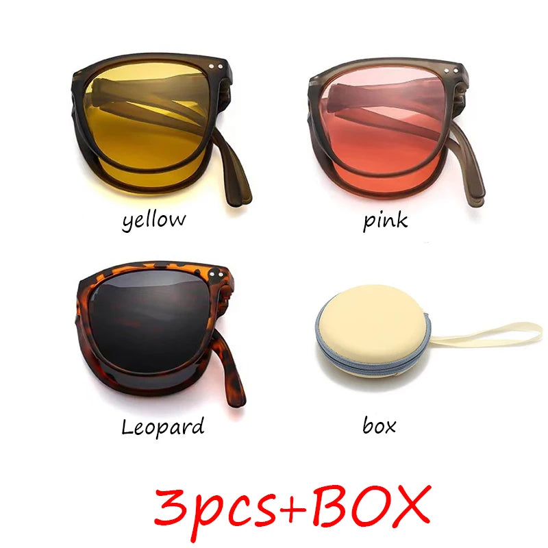 Folding sunglasses, portable, ultra light sun protection, UV protection, sunglasses for both men and women Beauty World Shop