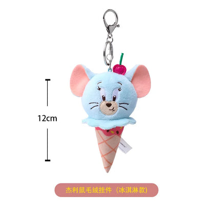 Original Tom and Jerry Plush Keychains Cosplay Cheese Toast Bagel Cake Jerry Hamburger TOM Lovely Cute Gift Toy Toy Beauty World Shop