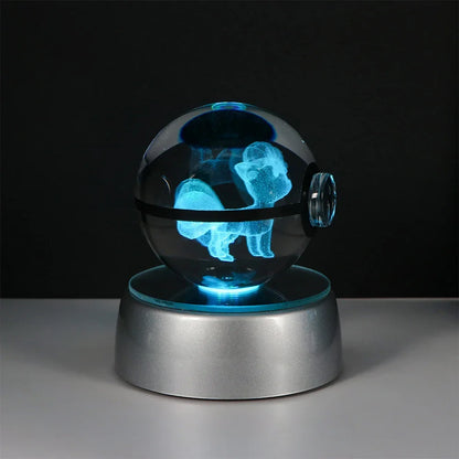 Pokemon Crystal Ball Pikachu Gengar Eevee Mewtwo Lacario Anime Game Pokeball Led Night Light Base Kids Birthday Gift Home Decor Beauty World Shop