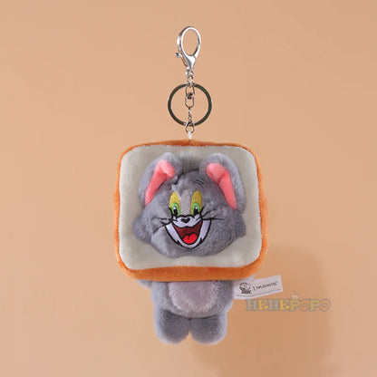 Original Tom and Jerry Plush Keychains Cosplay Cheese Toast Bagel Cake Jerry Hamburger TOM Lovely Cute Gift Toy Toy Beauty World Shop