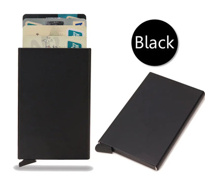 Rfid Smart Wallet Card Holder Metal Thin Slim Men Women Wallets Pop Up Minimalist Wallet Small Black Purse Vallet Walets for Men Beauty World Shop
