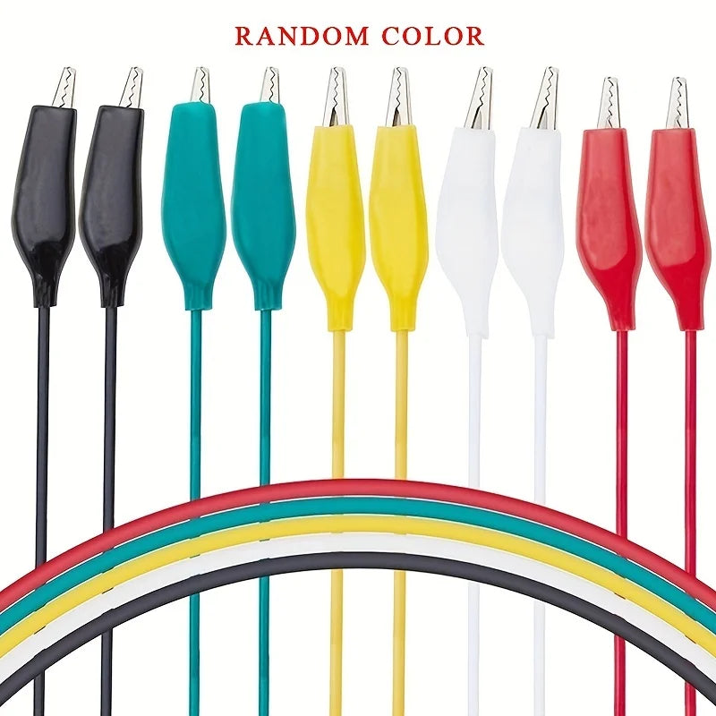 1Set / 10PCS Alligator Clips Electrical DIY Test Leads Alligator Double-ended Crocodile Clips Roach Clip Test Jumper Wire 46CM Beauty World Shop
