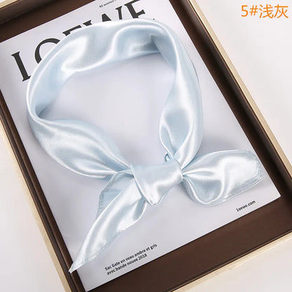 New Solid 60x60cm Square Scarf Single Imitation Silk Bright Light And Satin Performance Scarves Party Gift Beauty World Shop