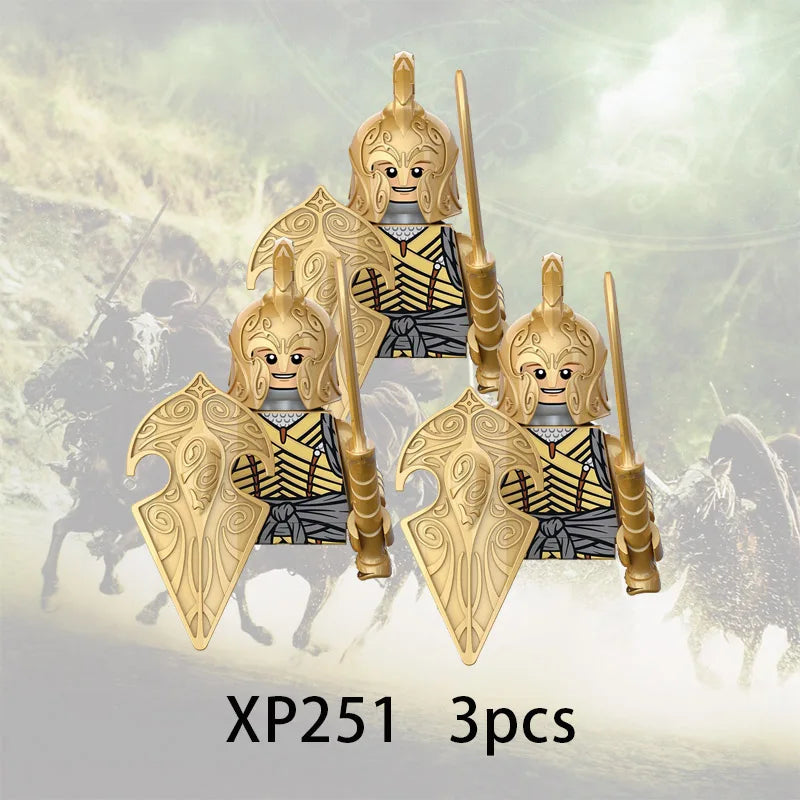 3pcs Lord Rings Elves Orcs Army Dwarf Rohan Mini Action Toy Figures Building Blocks Assembly Toys for Kids Birthday Gift Beauty World Shop