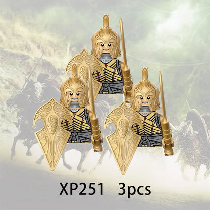 3pcs Lord Rings Elves Orcs Army Dwarf Rohan Mini Action Toy Figures Building Blocks Assembly Toys for Kids Birthday Gift Beauty World Shop