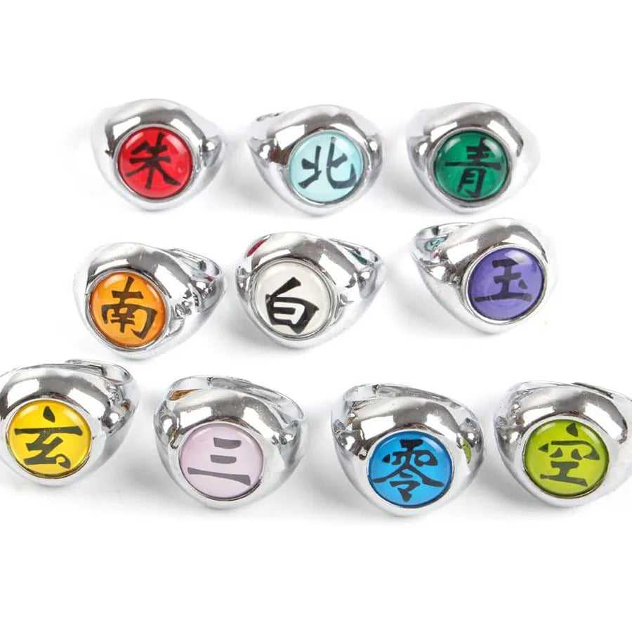 10PCS/Set Anime Akatsuki Itachi Metal R-ings Cartoon Cool Cosplay Accessory Props Boy Children Action Figure Toy Gift Beauty World Shop