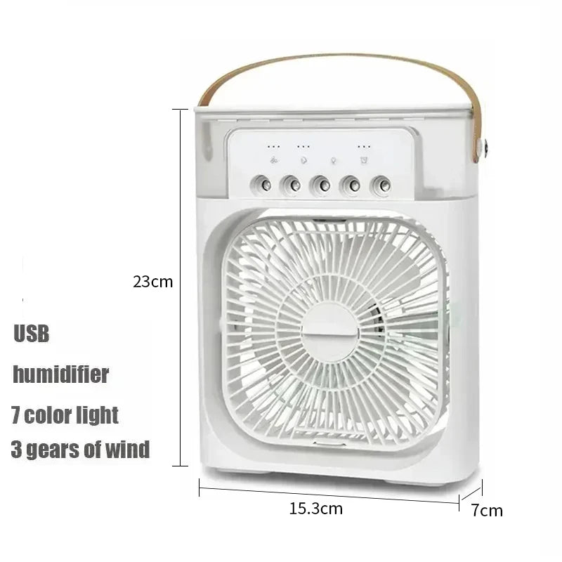 New 3 In 1 Fan AIr Conditioner Household Mini Air Cooler LED Night Light Portable Humidifier Air Adjustment Fan Office Home Fan Beauty World Shop