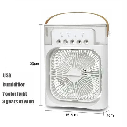 New 3 In 1 Fan AIr Conditioner Household Mini Air Cooler LED Night Light Portable Humidifier Air Adjustment Fan Office Home Fan Beauty World Shop