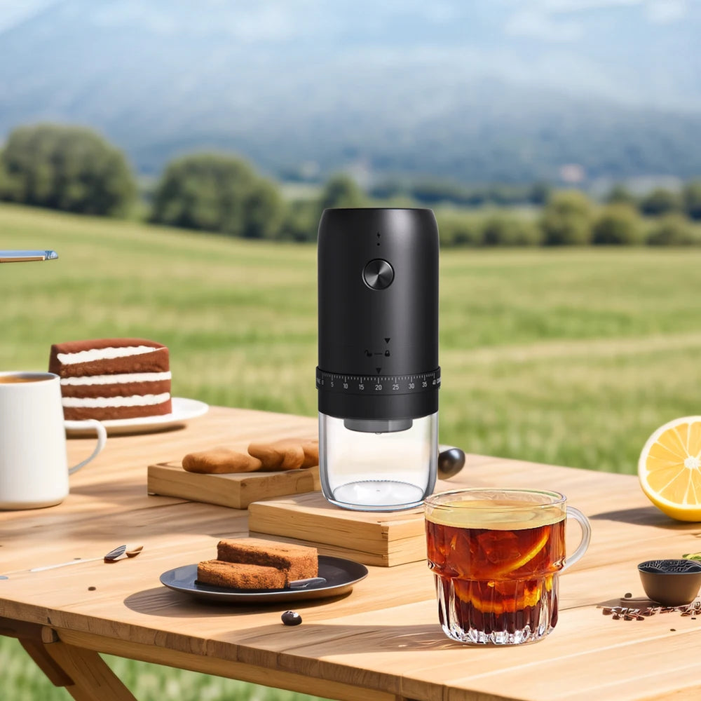 New Portable USB Electric Coffee Bean Grinder 40 Gears External Adjustable Rechargeable Grinders Household Mini Coffee Machine Beauty World Shop