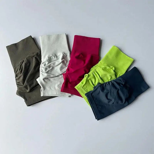 women's high-waisted hip-enhancing sport shorts, with waist shaping, slimming effect, quick-drying hip, three-point fit leggings Beauty World Shop