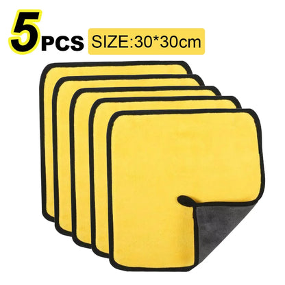 Car Wash Microfiber Towel 30x30/60CM Car Cleaning Drying Cloth Hemming Car Care Cloth Detailing Car Wash Towel Beauty World Shop
