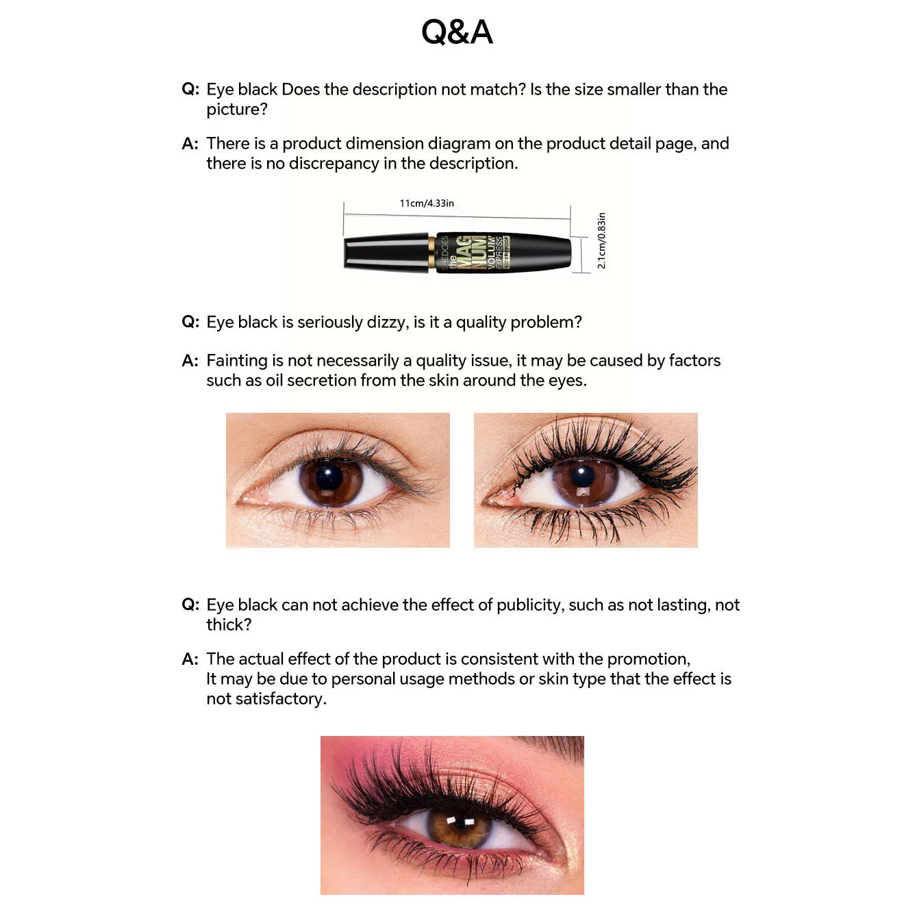 4D Black Mascara Thickening, Lengthening, Curling, Waterproof Liquid Fiber Mascara Beauty World Shop