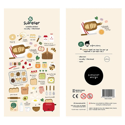 Korean Brand Suatelier Collection Daily Food Vlog Stickers DIY Scrapbooking Journey Diary Stationery Stickers Supplies Beauty World Shop