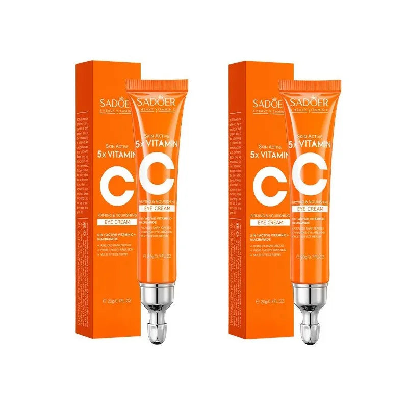 SADOER Vitamin C Eye Cream Anti Dark Circles Eyes Bags Remover Moisturizing Brightening Firming Skin Care Products for Eyes Beauty World Shop