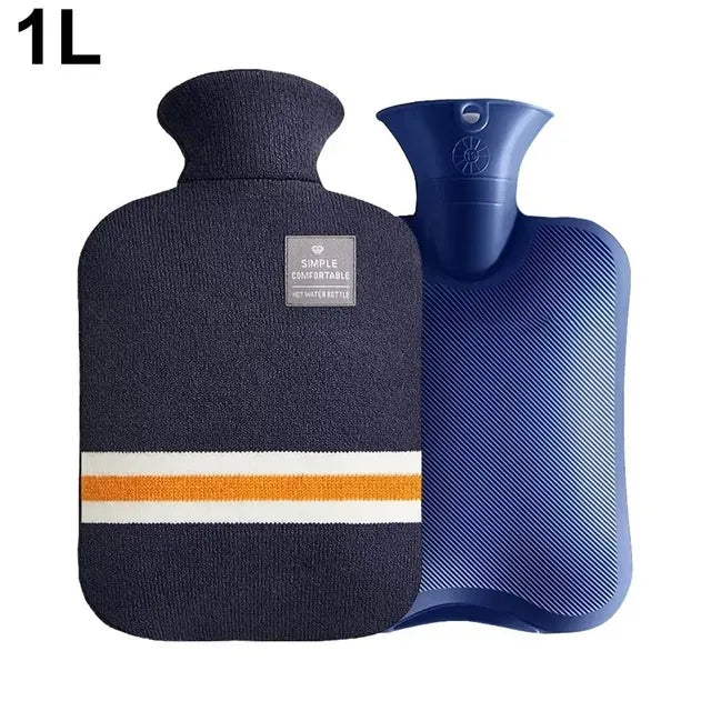 Hot Water Bottle with Knitted Cover Durable 1L/2L Hot Water Bag for Pain Relief Hot Cold Therapy Hand Feet Warmer Women Gifts Beauty World Shop