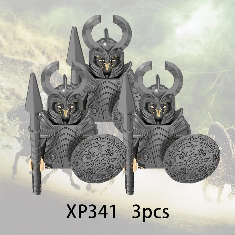 3pcs Lord Rings Elves Orcs Army Dwarf Rohan Mini Action Toy Figures Building Blocks Assembly Toys for Kids Birthday Gift Beauty World Shop
