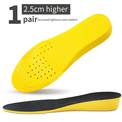 Invisiable Height Increase Insoles for Women Men Heel Lift Yellow Shoes Sole Pad Breathable Shock Absorption Feet Care Cushion Beauty World Shop