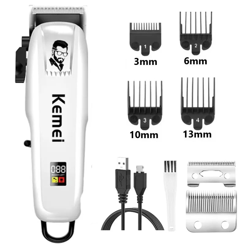 Kemei Electric Hair Clipper KM-PG809A Hair Cut Wireless Trimmer Men Professional Clipper Machine Rechargeable Hair Cut Barber Beauty Trend Shop