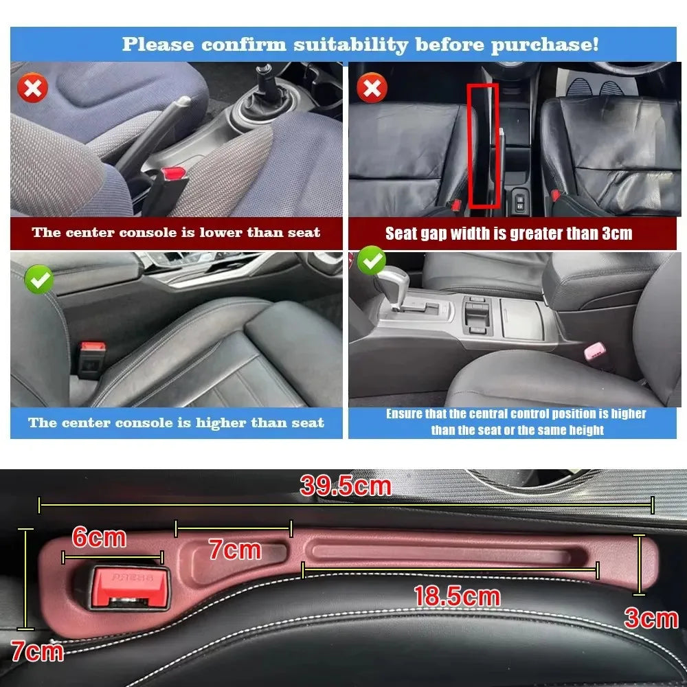 2Pcs Car Seat Gap Filler Seat Crevice Storage Box Bag Between Seats Console Organizer Decoration Interior Auto Accessories Beauty World Shop