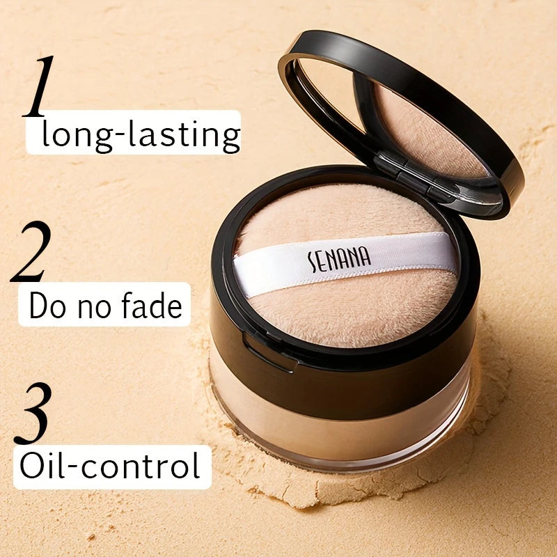 Hydrating Flawless Setting Powder,Natural Nude Finish Oil Control Strong Concealer for All Skin Types Fine Powdery Face Makeup Beauty World Shop