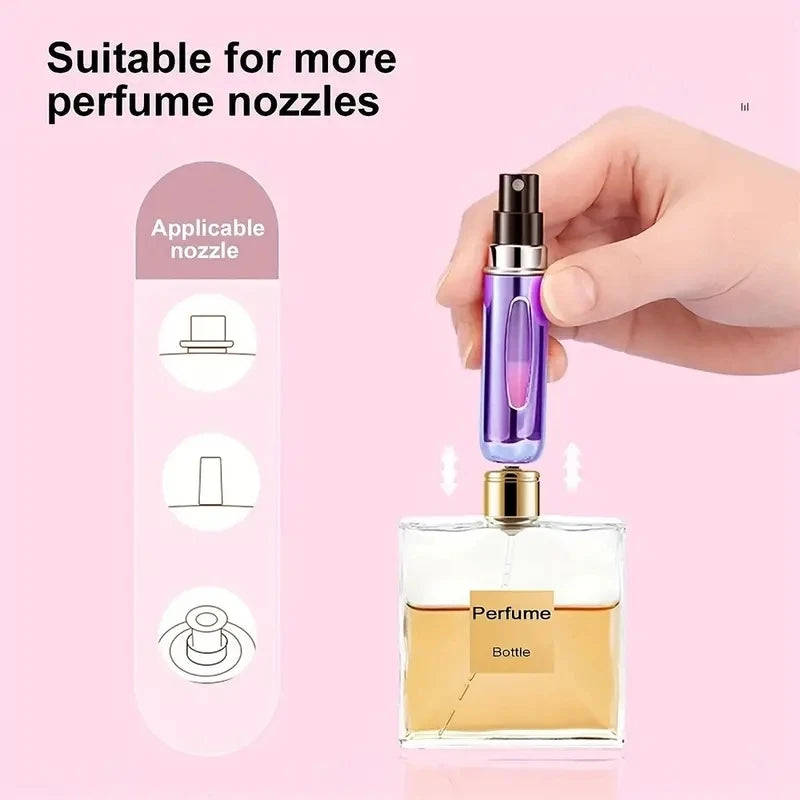 Portable Mini Travel High-end Perfume Bottle Base Refill Bottle Straight Charging Small Sample Perfume Aluminum Material Beauty Fashion