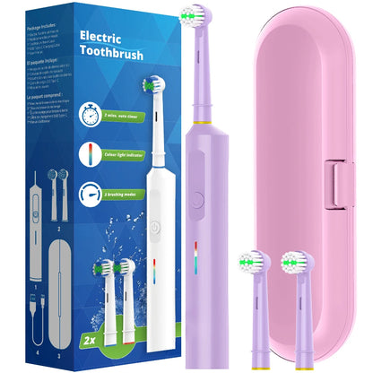 Intelligent Rotating Electric Toothbrush, Rechargeable Rotary Toothbrush Compatible with Oral B Replacement Electric Brush Heads Beauty World Shop