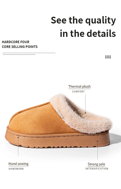 Fashion Women Fluffy Slippers for Autumn and Winter Indoor EVA Thick Sole Anti-Slip and Warm Unisex Slippers for Winter Beauty World Shop