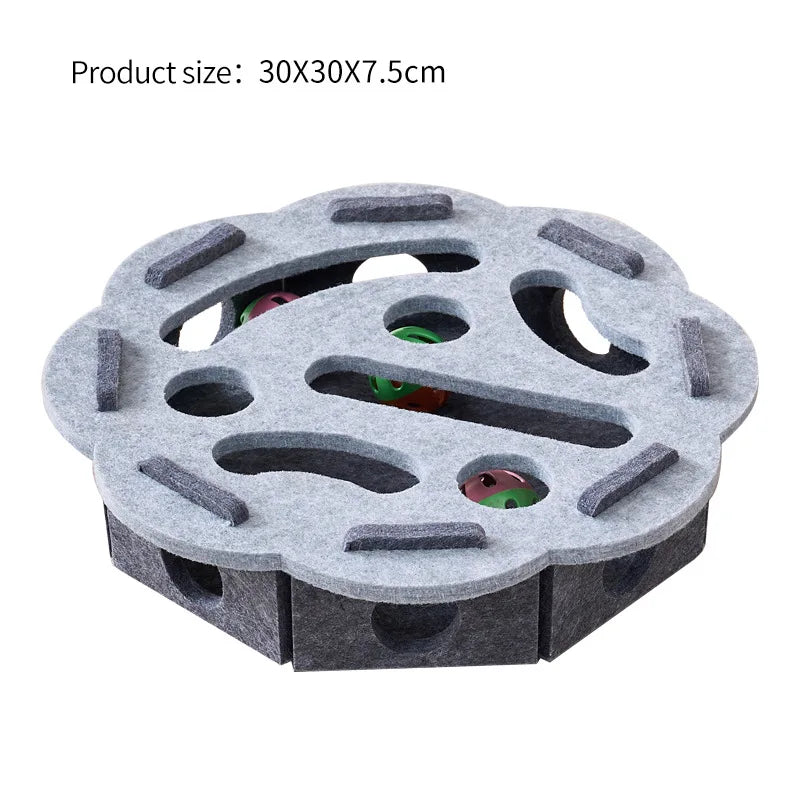 Interactive Cat Puzzle Toy Felt Toy Box with Maze Tunnel Bell Ball Indoor Entertainment Cat Toy Beauty World Shop
