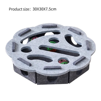 Interactive Cat Puzzle Toy Felt Toy Box with Maze Tunnel Bell Ball Indoor Entertainment Cat Toy Beauty World Shop