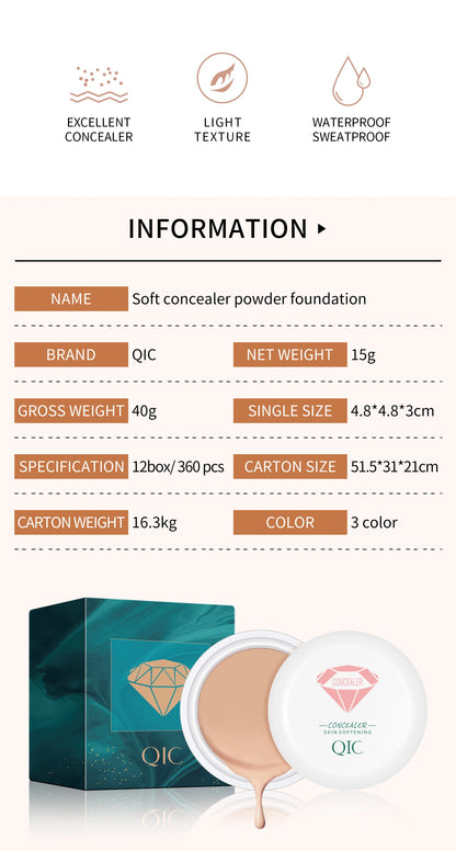 QIC Waterproof & Sweatproof Concealer Cream - Tattoo coverage, Long-Lasting Foundation, Natural,Full coverage, All Skin Types Beauty World Shop