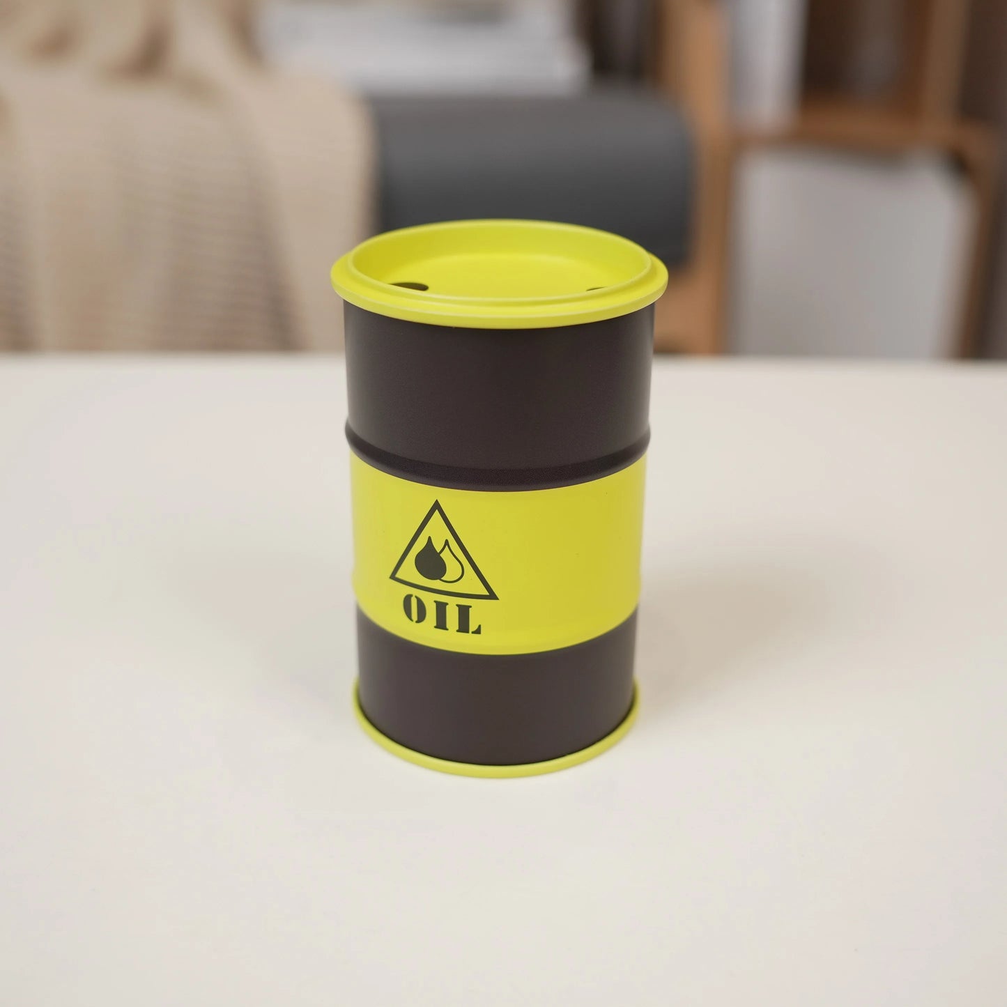 Chemistry Oil Drum Model Iron Mini Oil Drum Model War Games Scene Model Storage Box Desktop Decoration Car Model for Boys Gifts Beauty World Shop
