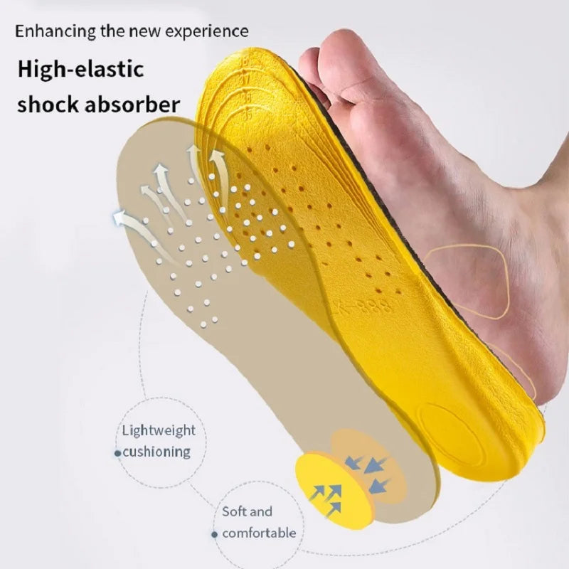 Invisiable Height Increase Insoles for Women Men Heel Lift Yellow Shoes Sole Pad Breathable Shock Absorption Feet Care Cushion Beauty World Shop