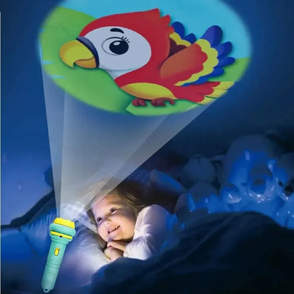 10 Cards Cartoon Projection Flashlight 80 Patterns Creative Children Flashlight Toy Projector Baby Toys Bedtime Story Book Toy Beauty Fashion