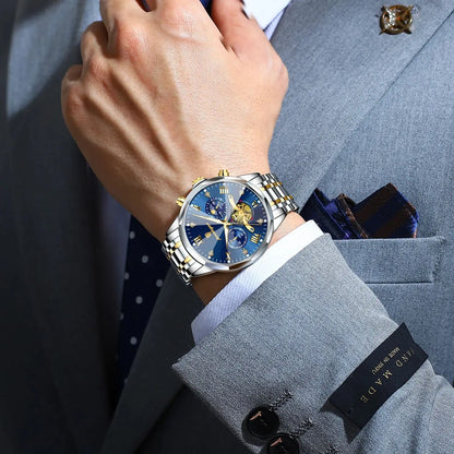 POEDAGAR Original Luxury Men's Watch Waterproof Luminous Chronograph Men Wristwatch Stainless Steel Quartz Watches For Man Reloj Beauty World Shop
