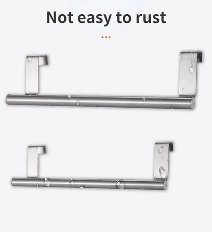 1Pcs Towel Rack Over Door Towel Bar Hanging Holder Stainless Steel Bathroom Kitchen Cabinet White Black Towel Rag Shelf Hanger Beauty World Shop