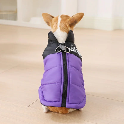 Warm Dog Coat for Small Medium Dogs Cat Autumn Winter Reflective Print Puppy Jacket Costume Chihuahua Pug Dachshund Pet Clothing