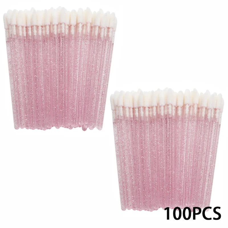 100/300PCS Crystal Lip Brush Lipstick Gloss Applicator Wands Wholesale For Eyelashes Extension Tool Kits Makeup Accessories Beauty World Shop