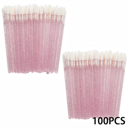 100/300PCS Crystal Lip Brush Lipstick Gloss Applicator Wands Wholesale For Eyelashes Extension Tool Kits Makeup Accessories Beauty World Shop