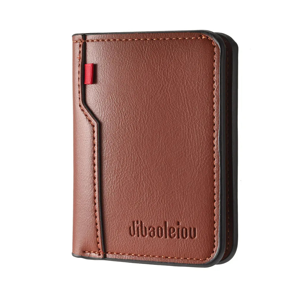 1Pc New Ultra-thin Mini Soft PU Leather Credit Card Wallet Holder Short Vertical High Quality Men's Wallet Beauty World Shop