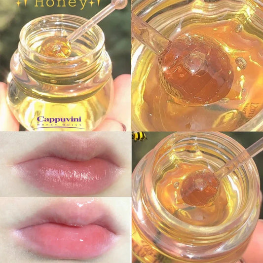 Transparent Honey Pot Lip Mask Moisturizes, Moisturizes, Lightens Lip Lines, Sleep Lip Mask, and Lip Care Beauty Trend Shop