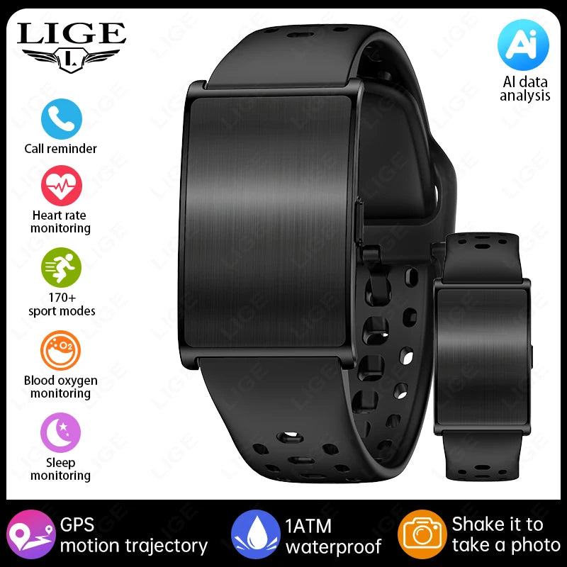 LIGE NO Screen Smart Wristbands With Heart Rate Sleep AI Health Monitor Report Smart Bracelet Incoming Call Notification Watches Beauty World Shop